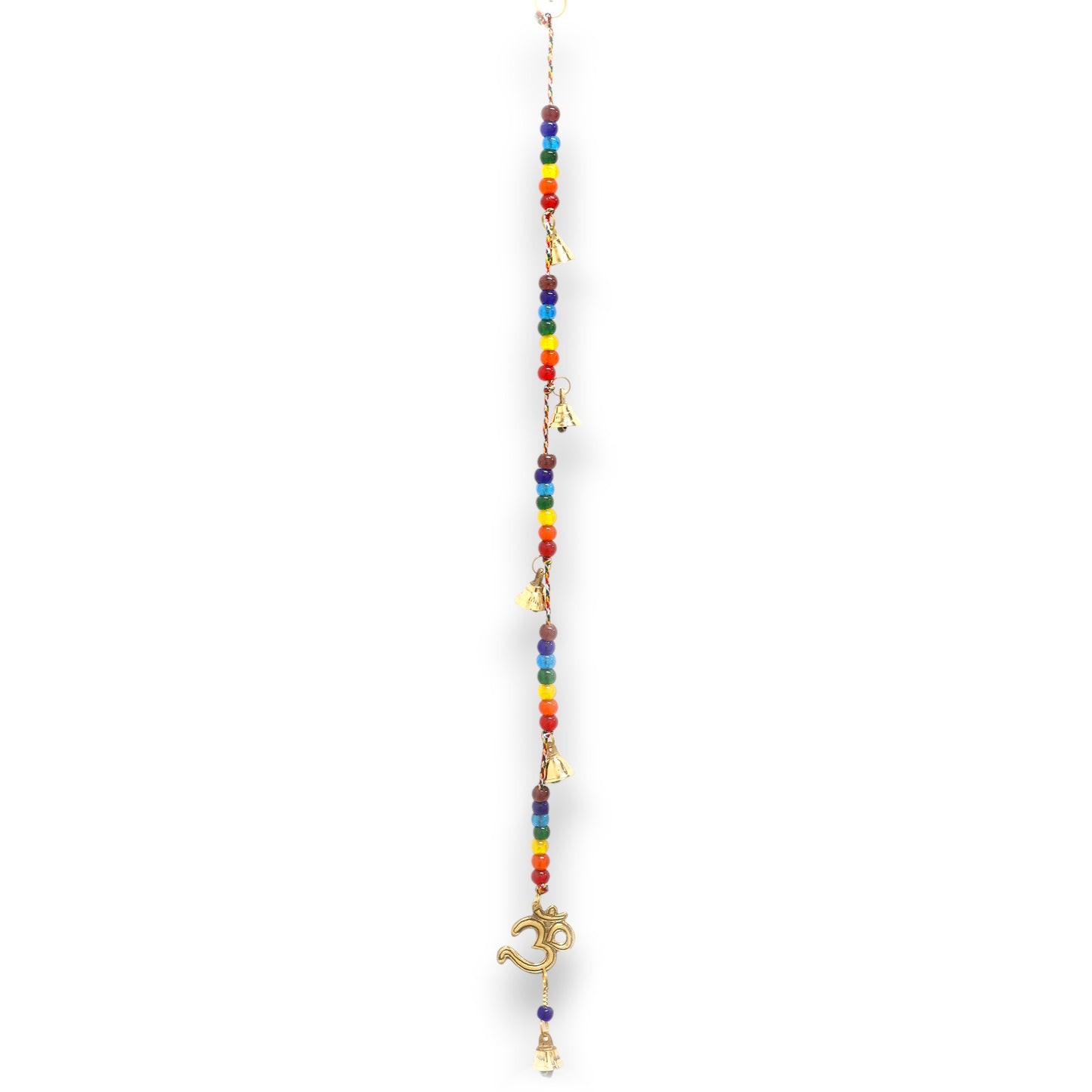 Indian Chimes - Brass OM with Chakra Beads String Bells