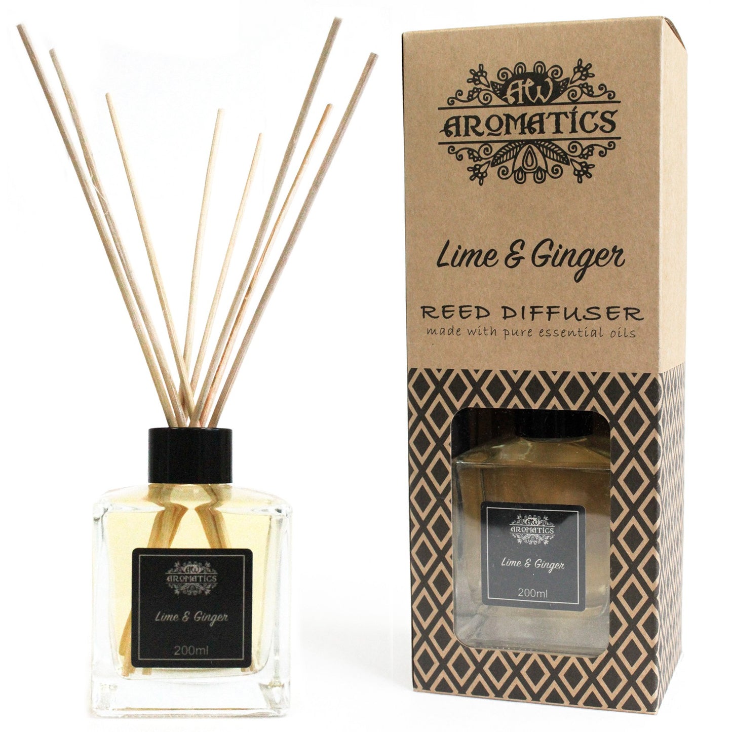 200ml Lime & Ginger Essential Oil Reed Diffuser