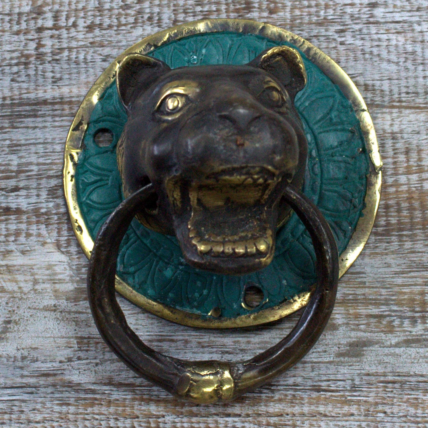 Brass Door Knocker - Tiger Head