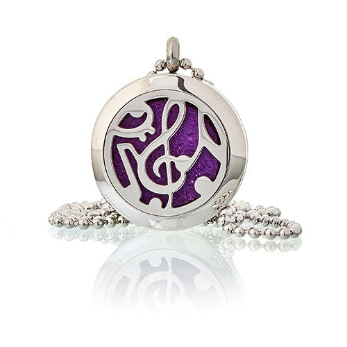 Aromatherapy Diffuser Necklace - Music Notes 25mm