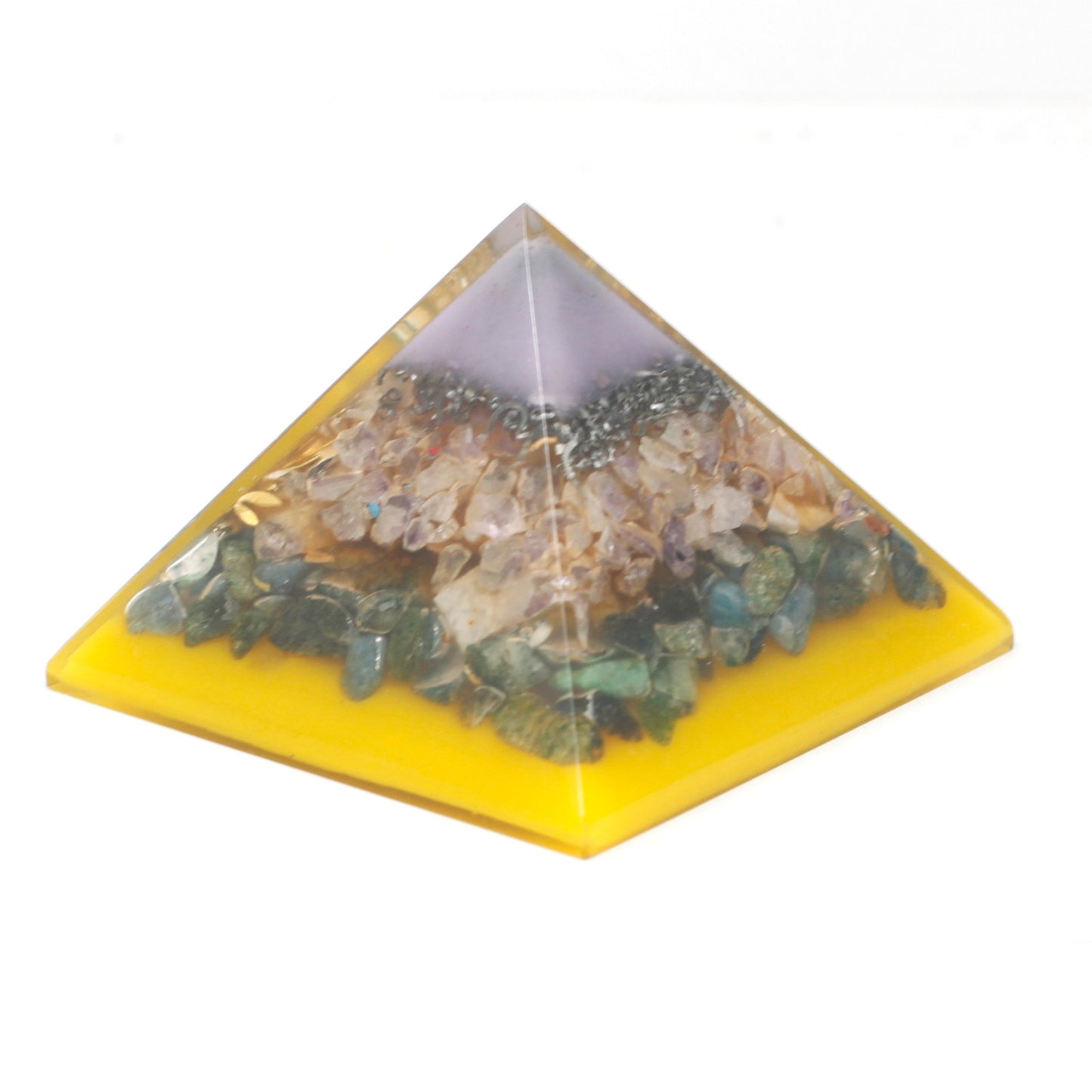 Lrg Organite Pyramid 70mm - Tree（gold base)