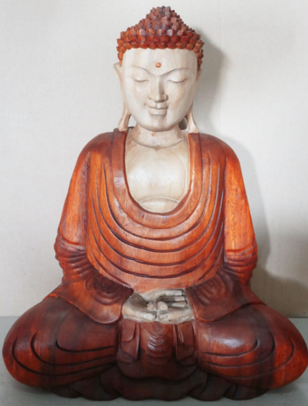 Hand Carved Buddha Statue - 40cm Hand Down