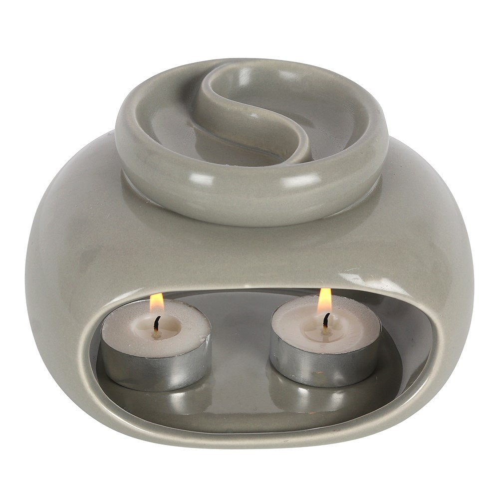 Grey Double Ceramic Oil Burner