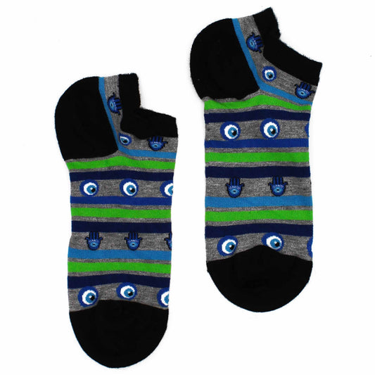 M/L Hop Hare Bamboo Socks Low (7.5-11.5) - Evil Eye & Hamsa